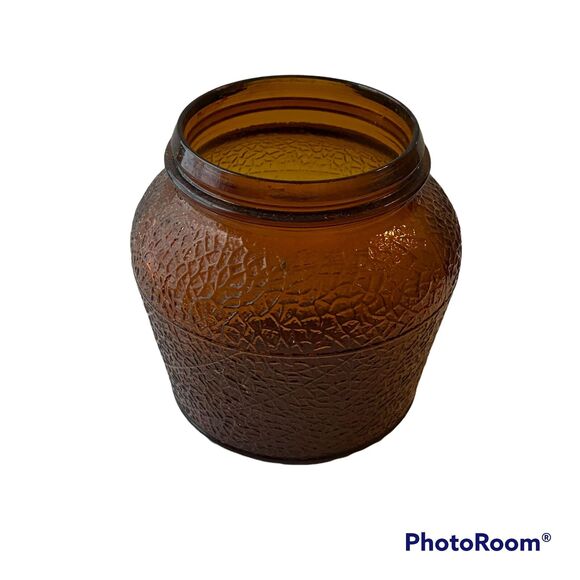 Anchor Hocking Baked Beans Jar B & M 4" L-650-B Brick Oven Crock Vintage Glass - Picture 3 of 10